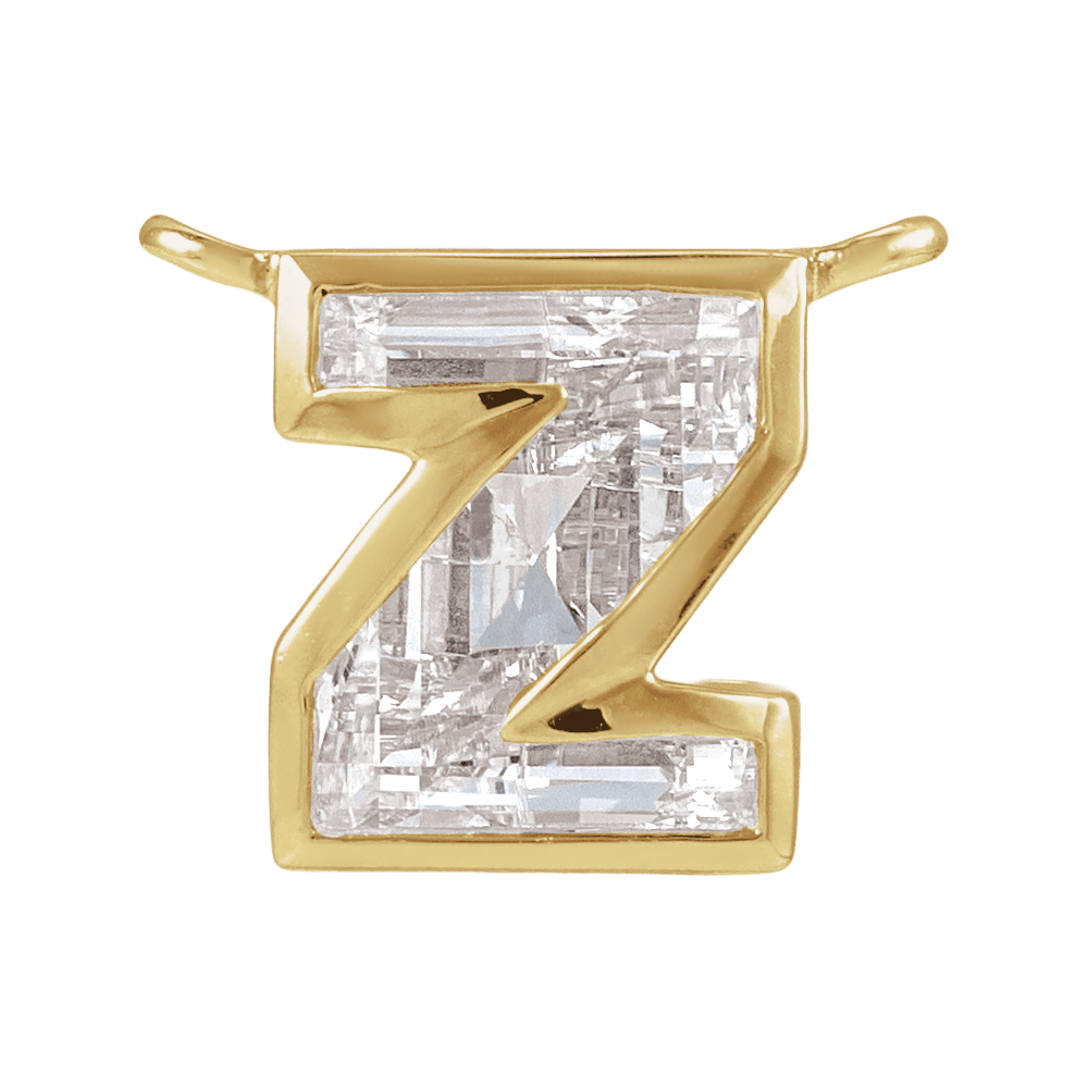 The Bezel Diamond Initial Dangle
