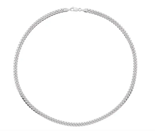 Sterling Silver 5mm Beveled Miami Cuban Chain — 20"