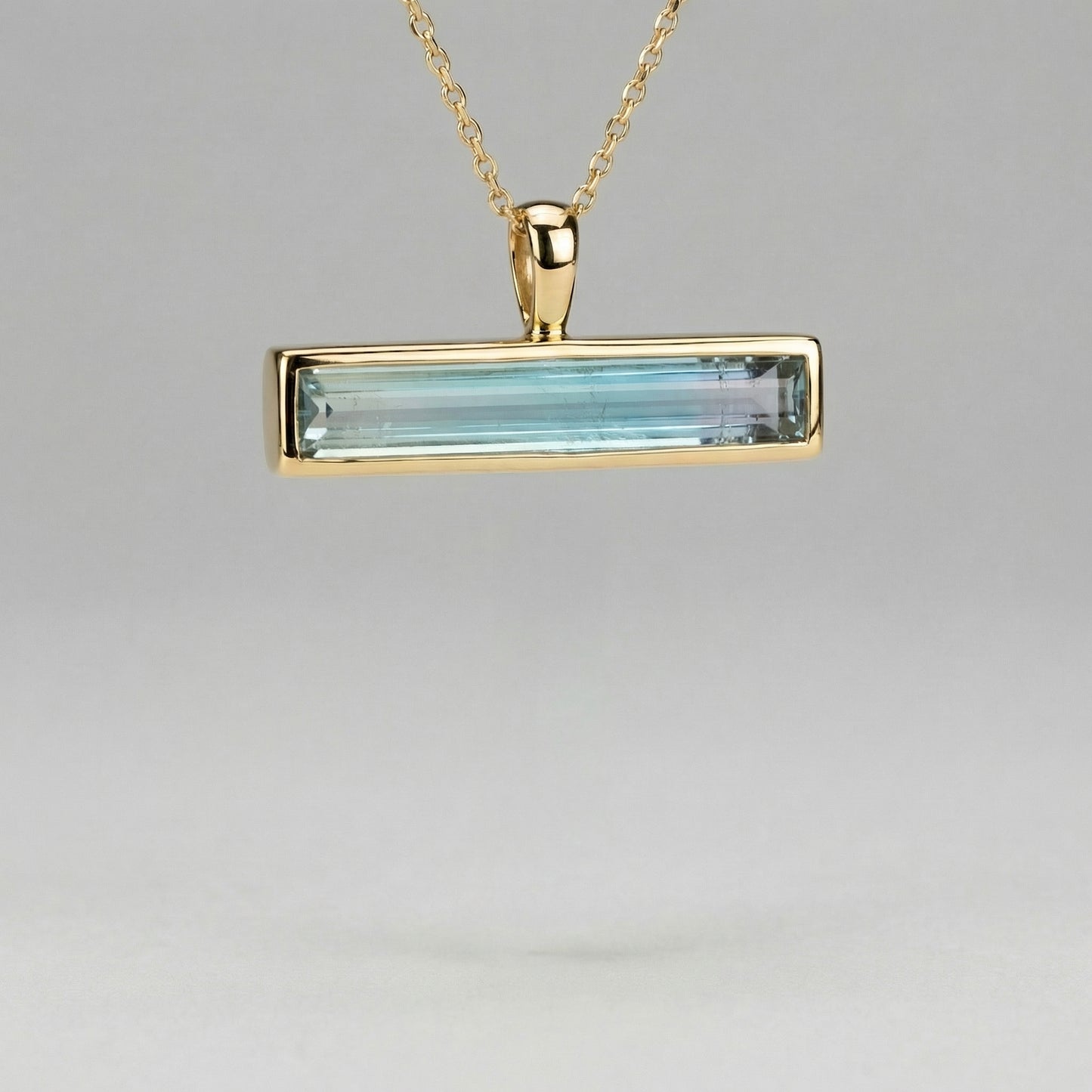 3.09ct Green-Blue Afghan Tourmaline — Vertical Drop Pendant — Made to Order