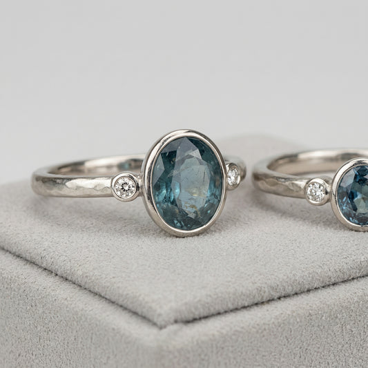 2.65ct Unheated Teal Montana Sapphire — Solitaire Ring or Pendant — Made to Order
