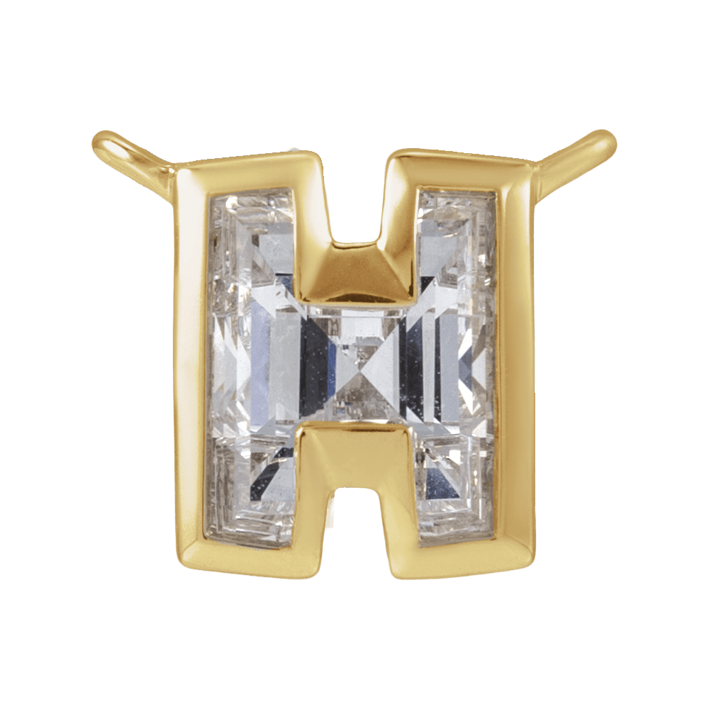 The Bezel Diamond Initial Dangle