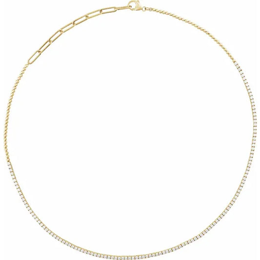 The Natural Diamond Line Necklace — 3 1/5 CTW - Adjustable