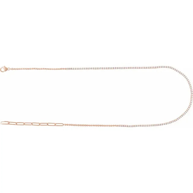 The Natural Diamond Line Necklace — 3 1/5 CTW - Adjustable