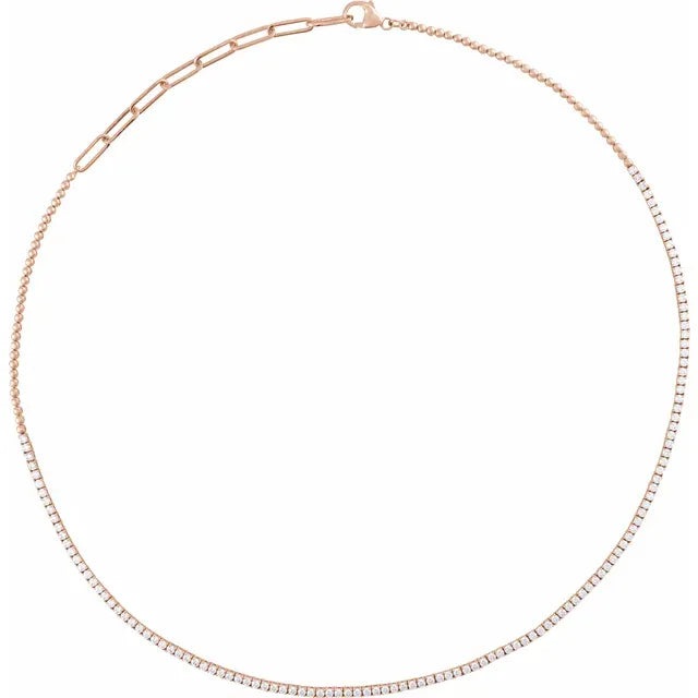 The Natural Diamond Line Necklace — 3 1/5 CTW - Adjustable