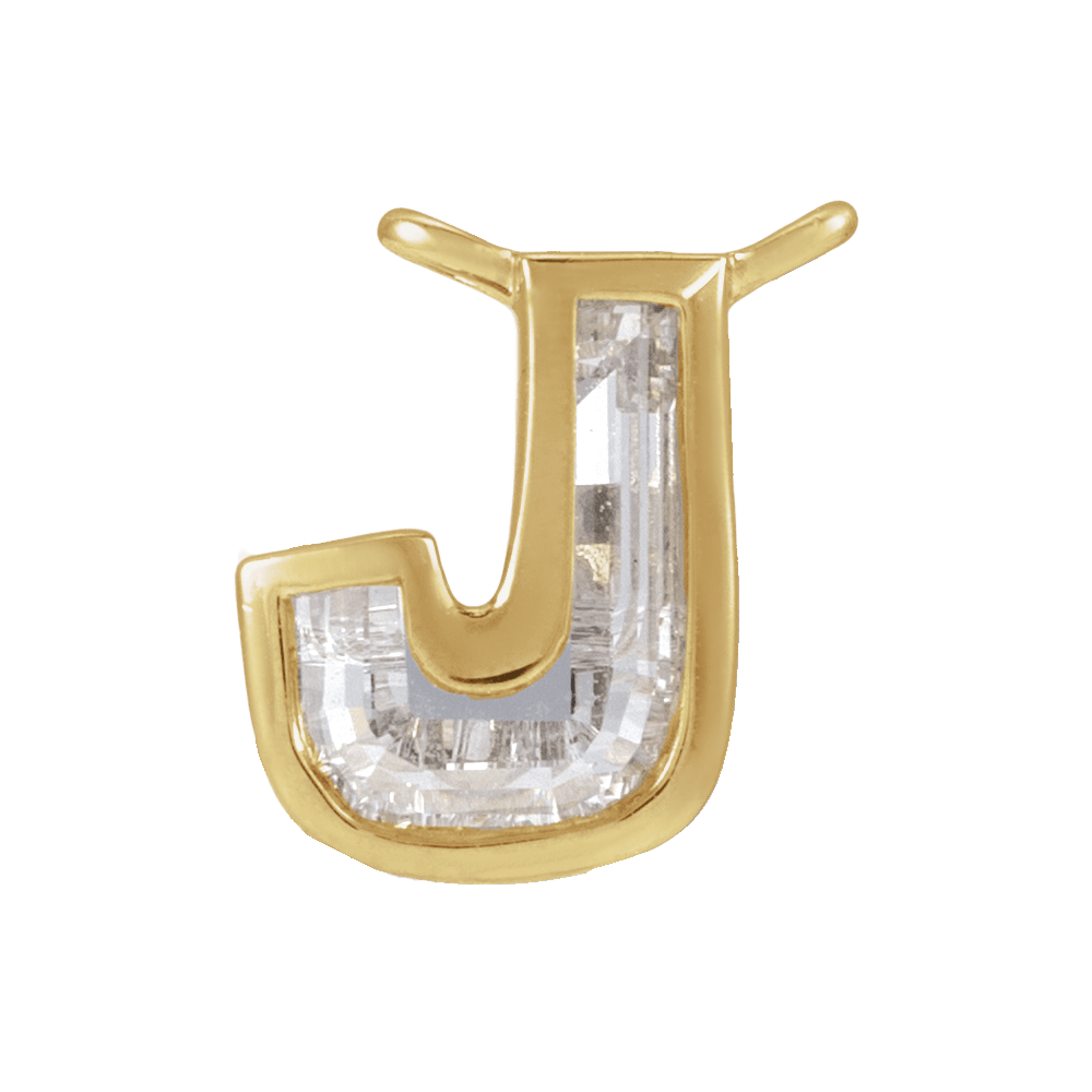 The Bezel Diamond Initial Dangle