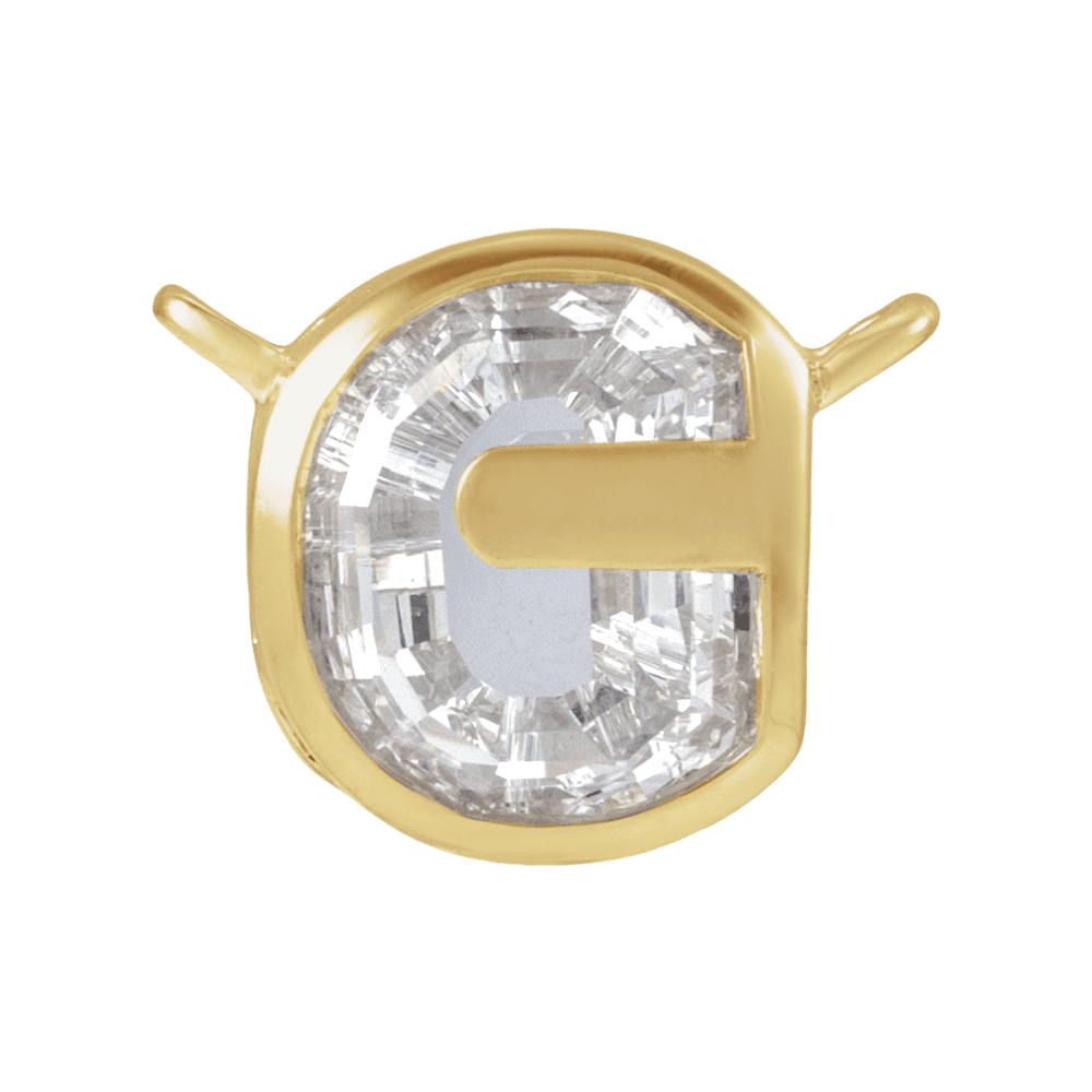 The Bezel Diamond Initial Dangle