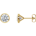 ROUND BEZEL DIAMOND STUD EARRINGS