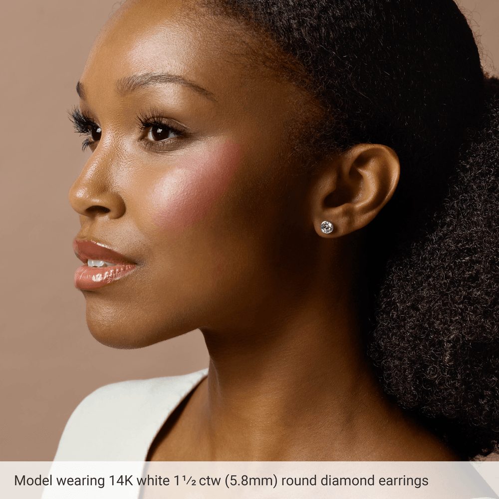 ROUND BEZEL DIAMOND STUD EARRINGS
