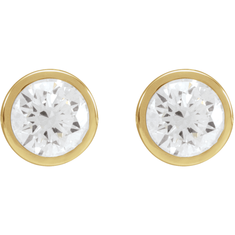 ROUND BEZEL DIAMOND STUD EARRINGS