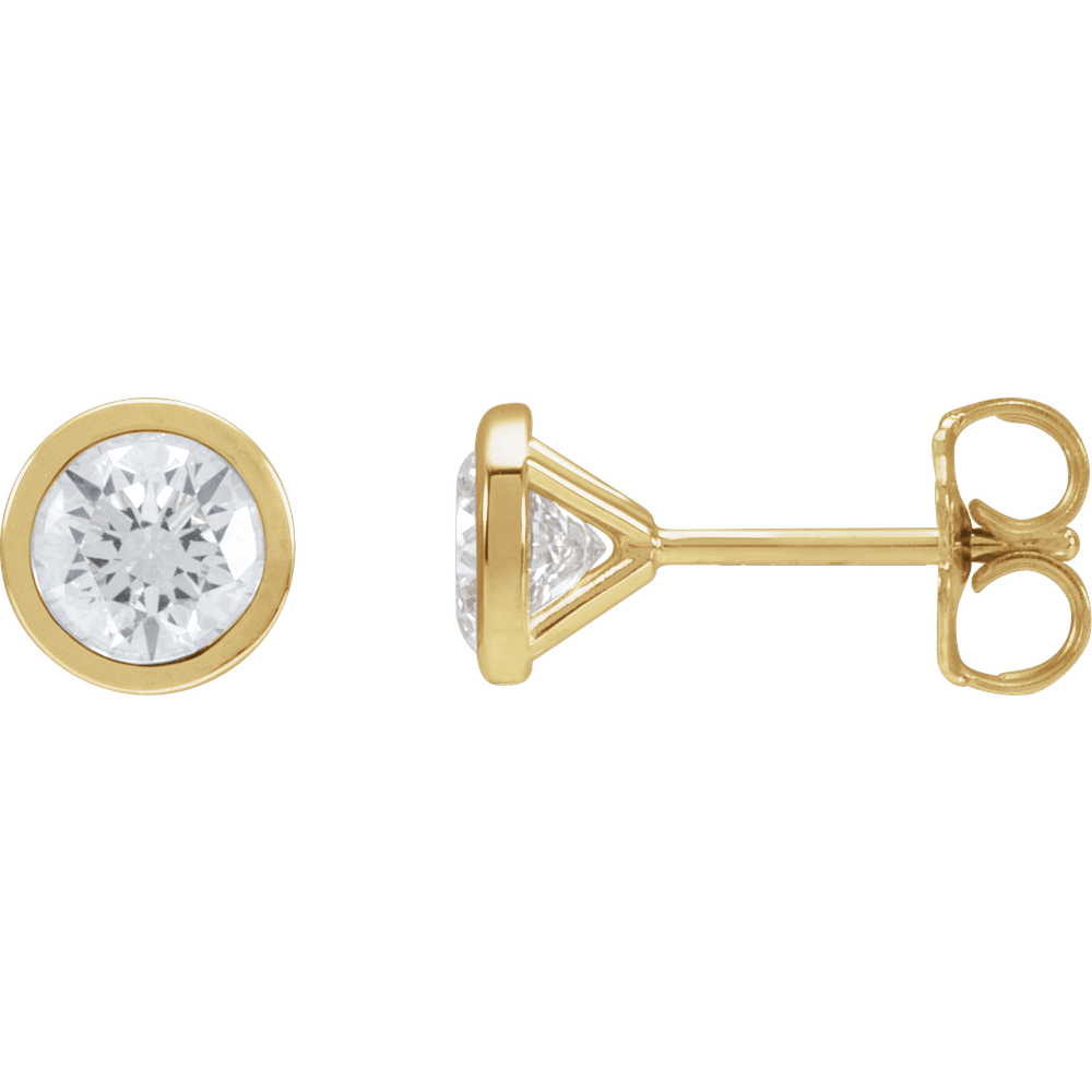 ROUND BEZEL DIAMOND STUD EARRINGS