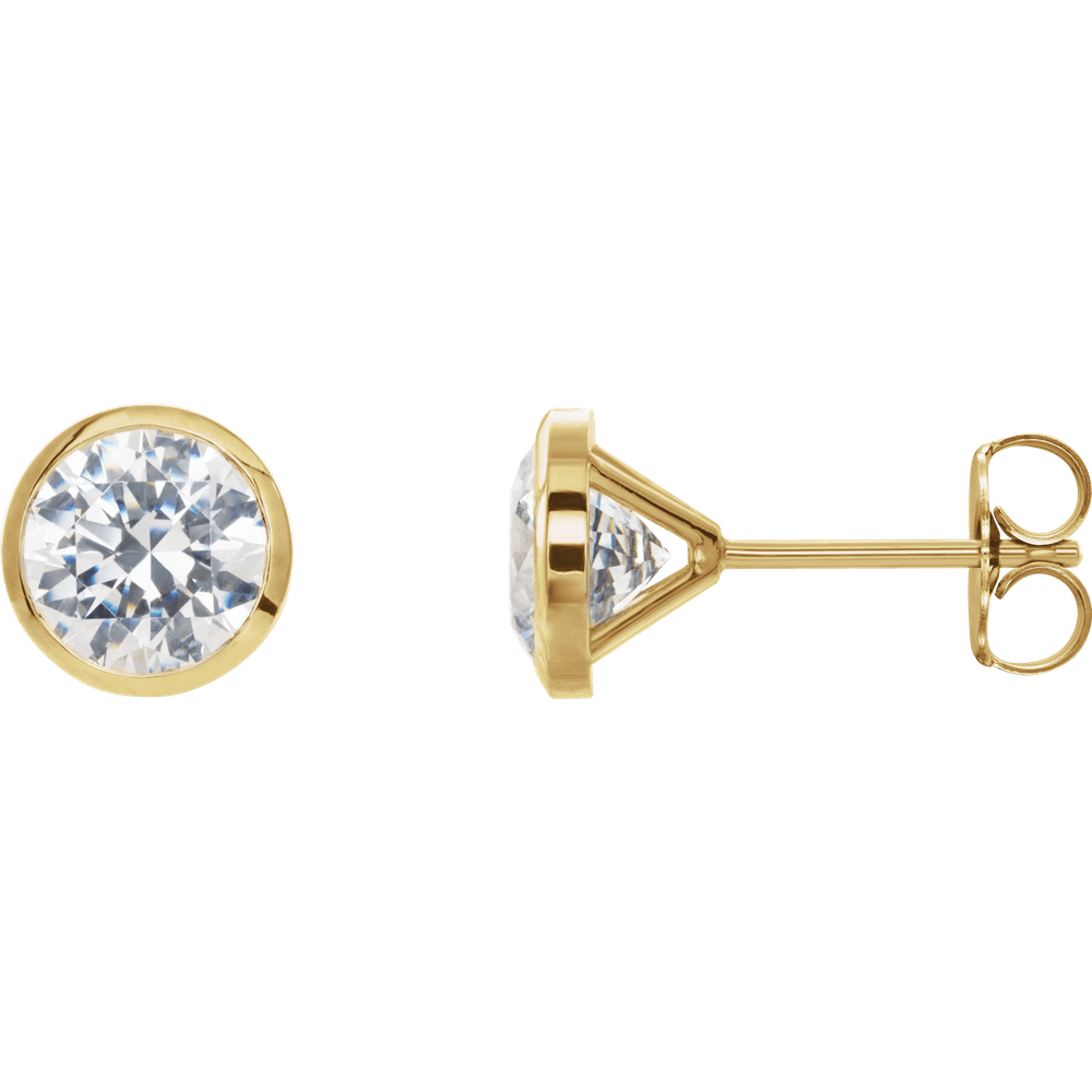 ROUND BEZEL DIAMOND STUD EARRINGS