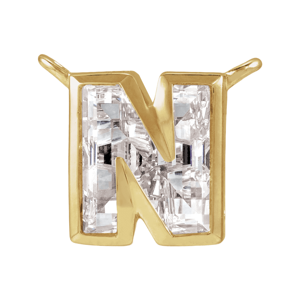 The Bezel Diamond Initial Dangle