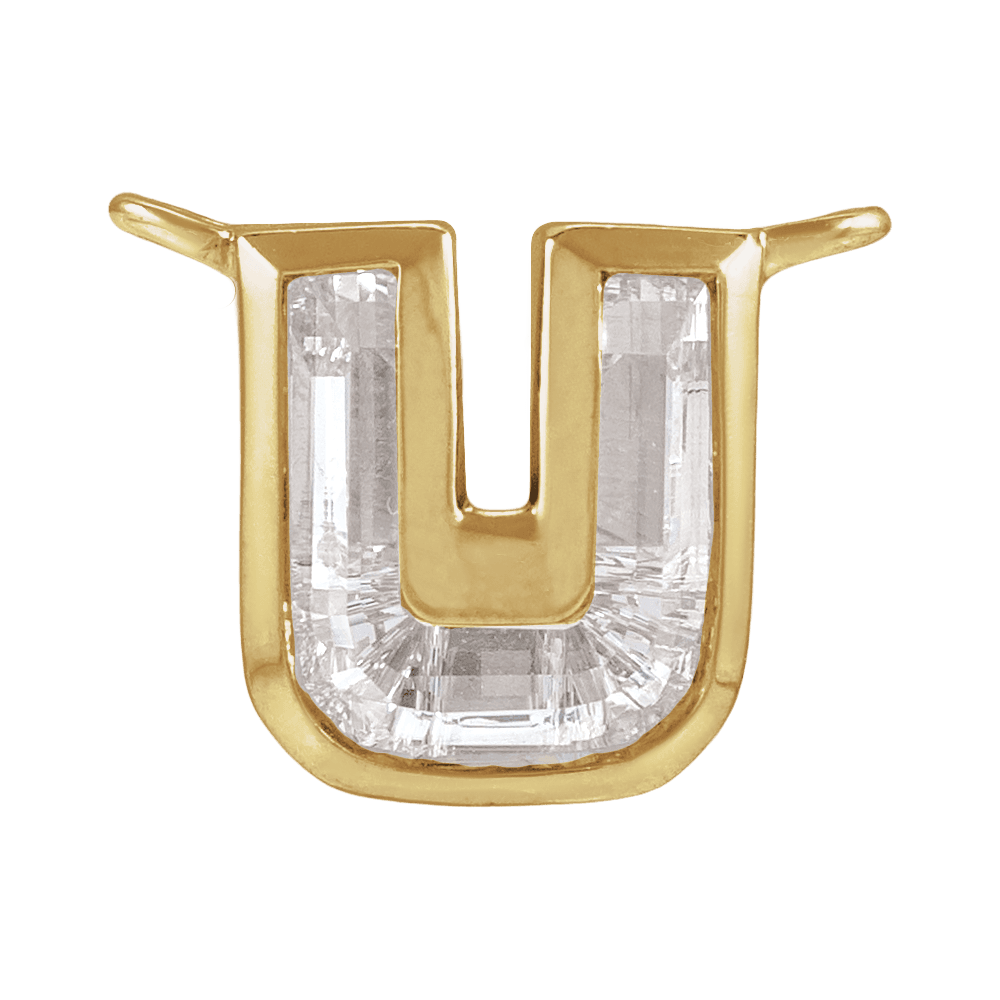 The Bezel Diamond Initial Dangle