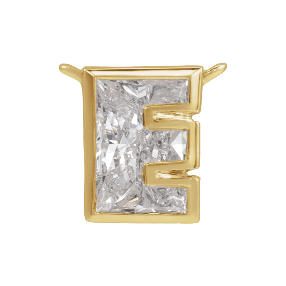 The Bezel Diamond Initial Dangle