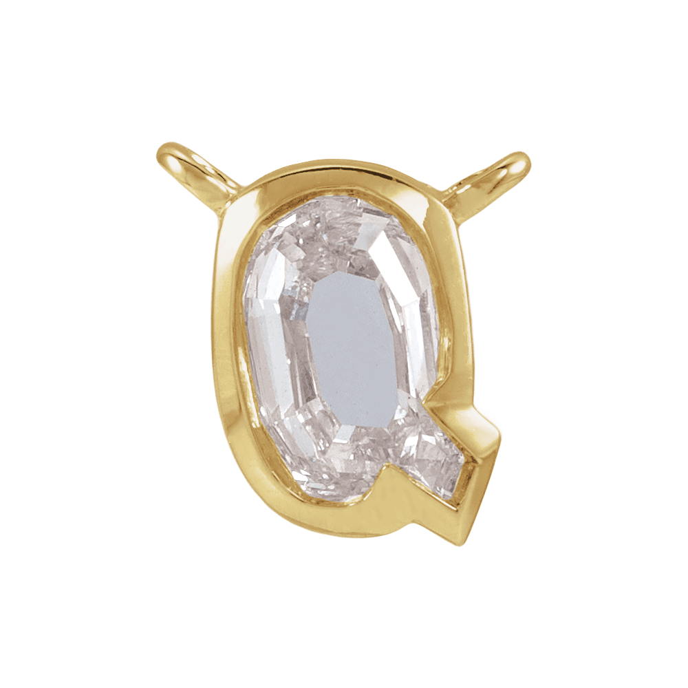 The Bezel Diamond Initial Dangle