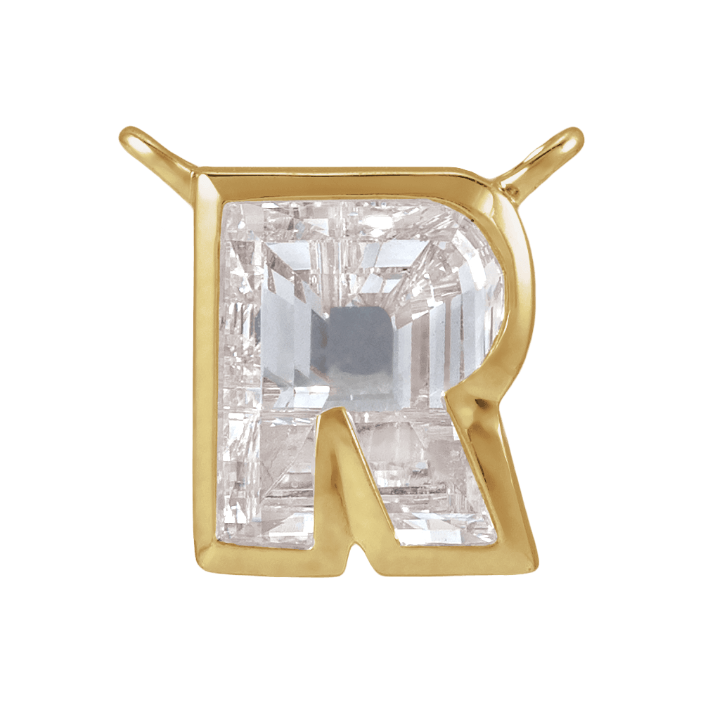 The Bezel Diamond Initial Dangle