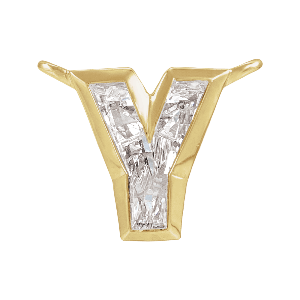 The Bezel Diamond Initial Dangle