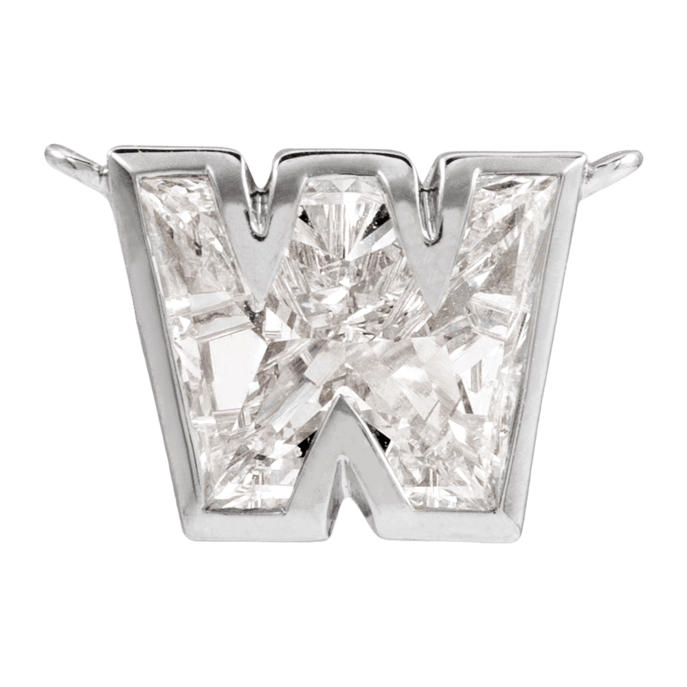 The Bezel Diamond Initial Dangle