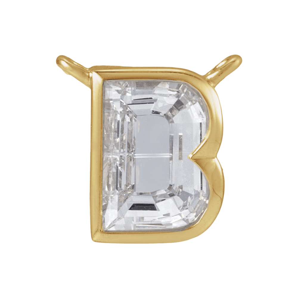 The Bezel Diamond Initial Dangle