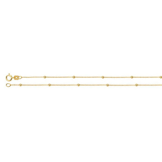 14k Yellow Gold 1mm Diamond-Cut Franco Chain — Adjustable