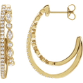 THE DOUBLE-ARC MARQUISE HOOP EARRINGS 1 1/5 CTW