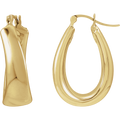 THE PUFFED OVAL HOOP EARRINGS · 25mm