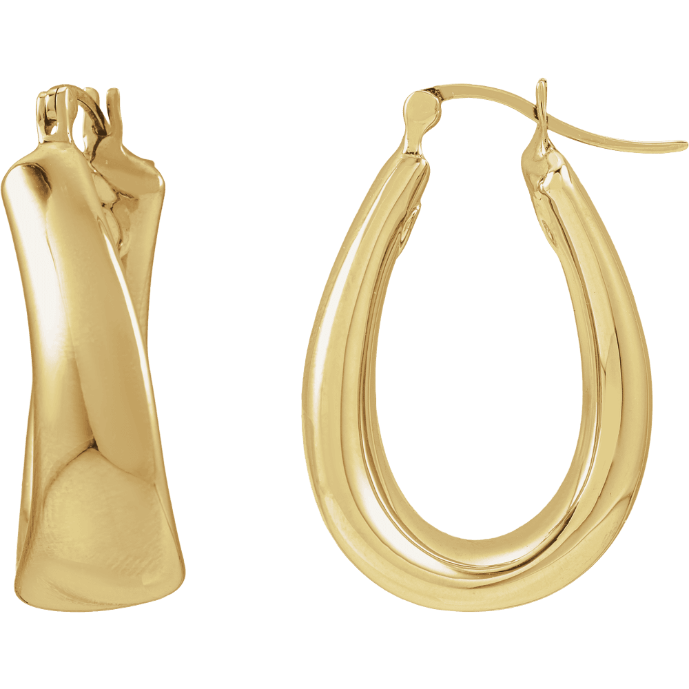THE PUFFED OVAL HOOP EARRINGS · 25mm