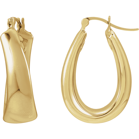 THE PUFFED OVAL HOOP EARRINGS · 25mm