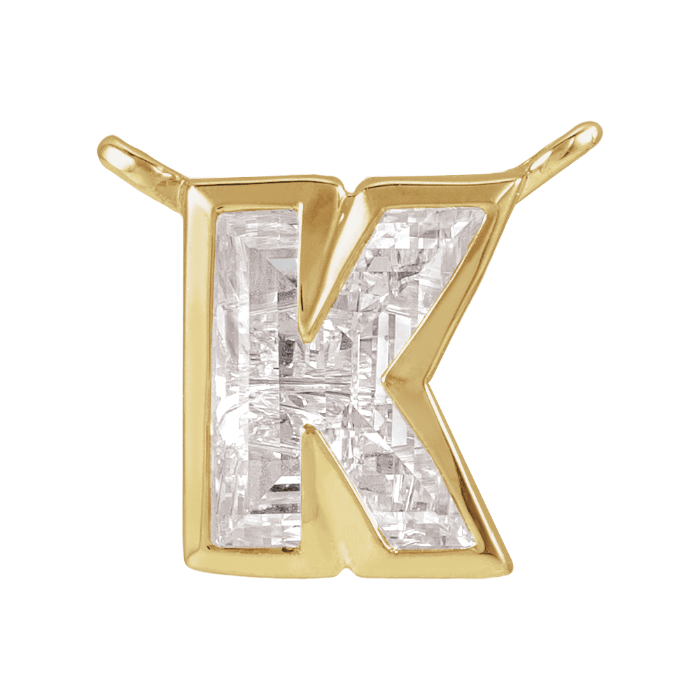 The Bezel Diamond Initial Dangle