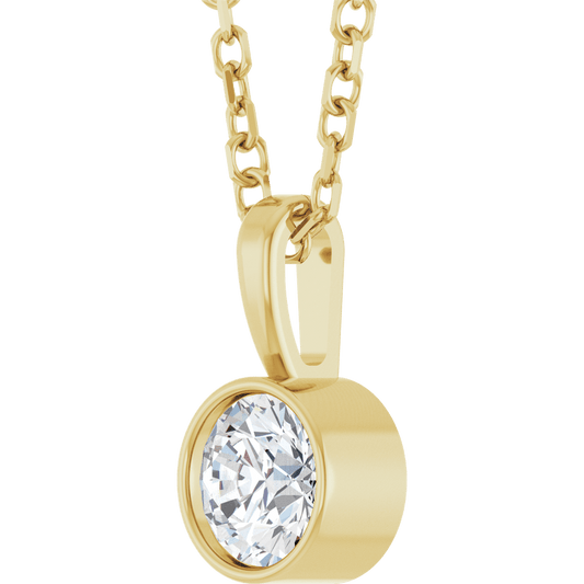 THE BEZEL SOLITAIRE NECKLACE · 1/4 CT · NATURAL DIAMOND