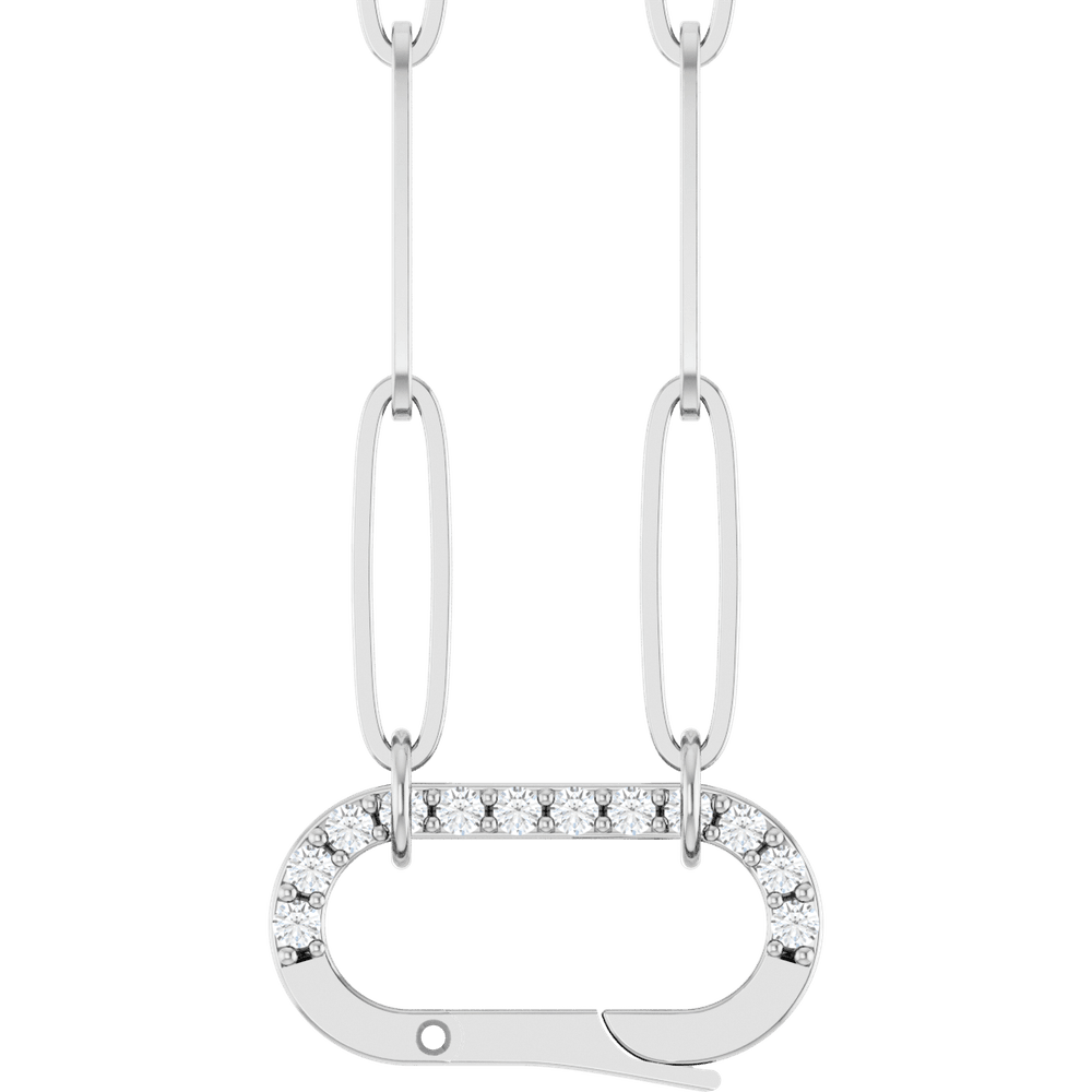 THE DIAMOND CARABINER CHARM NECKLACE