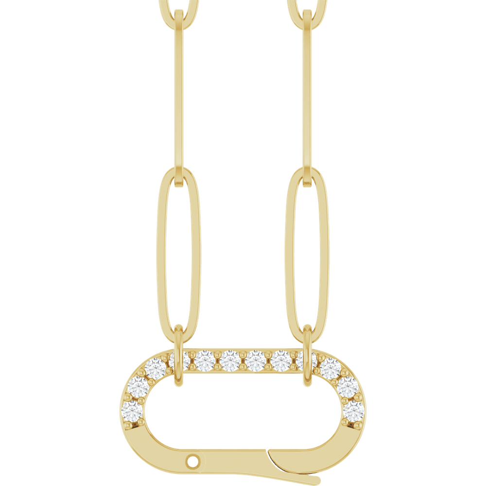 THE DIAMOND CARABINER CHARM NECKLACE