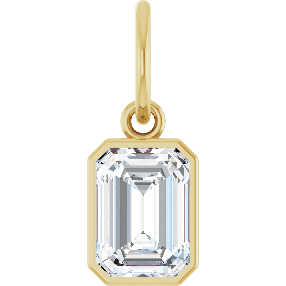 EMERALD-CUT BEZEL CHARM · 1 1/4 CT