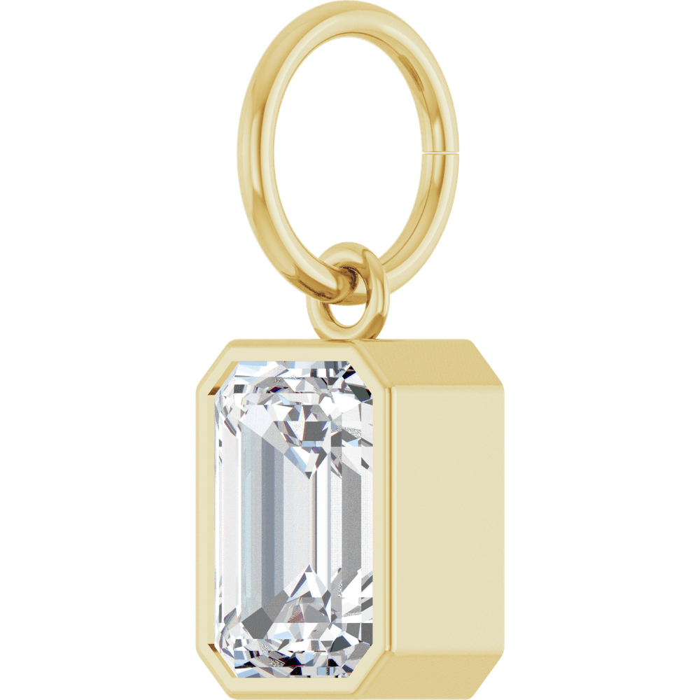 EMERALD-CUT BEZEL CHARM · 1 1/4 CT
