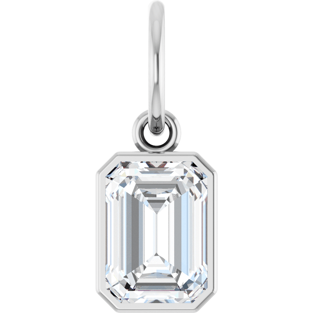 EMERALD-CUT BEZEL CHARM · 1 1/4 CT