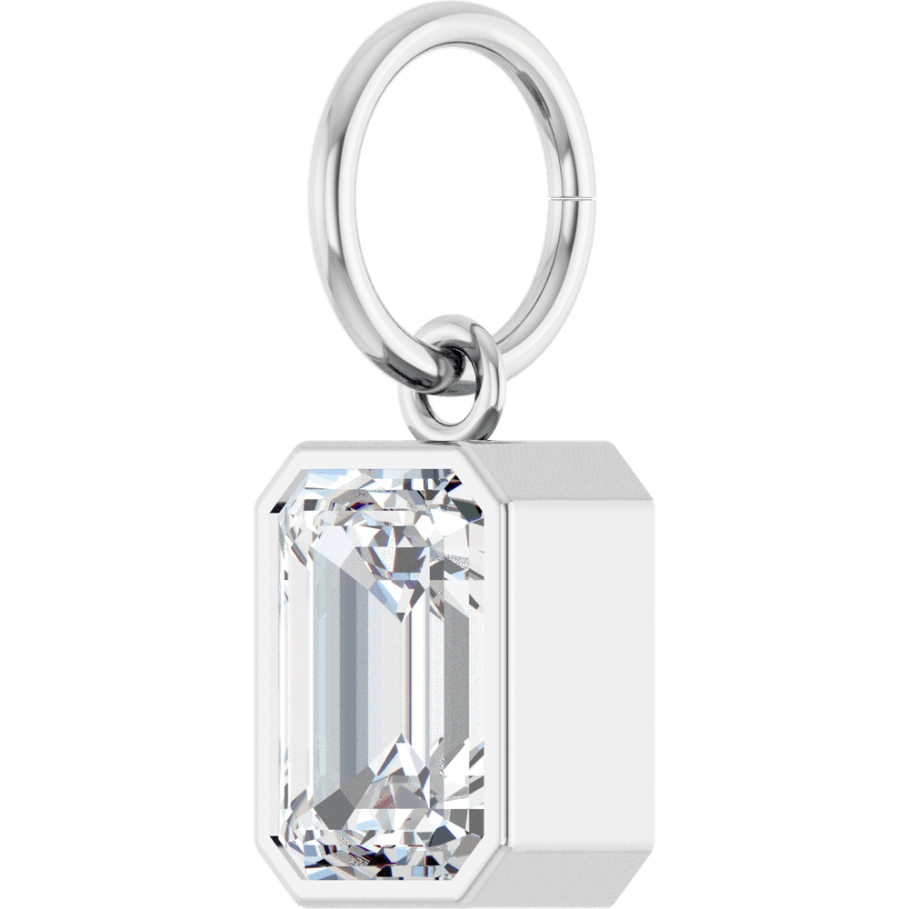 EMERALD-CUT BEZEL CHARM · 1 1/4 CT