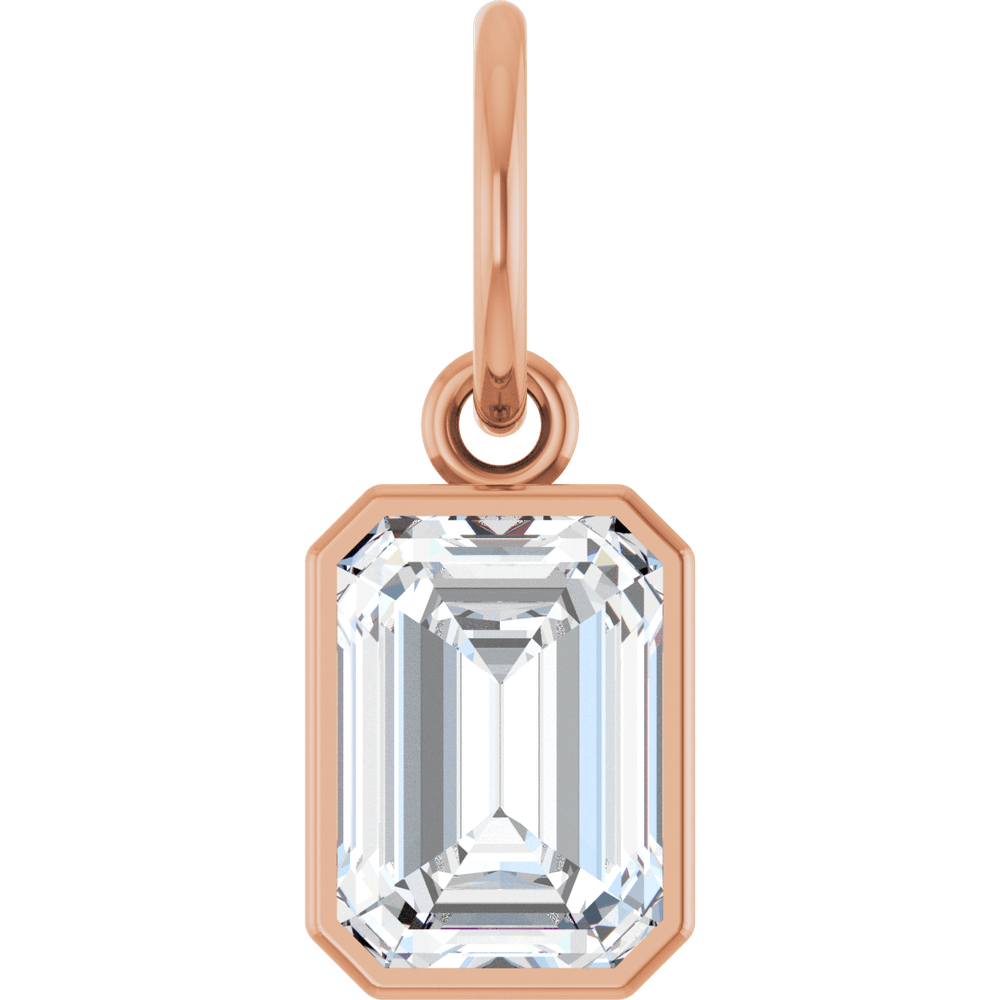 EMERALD-CUT BEZEL CHARM · 1 1/4 CT