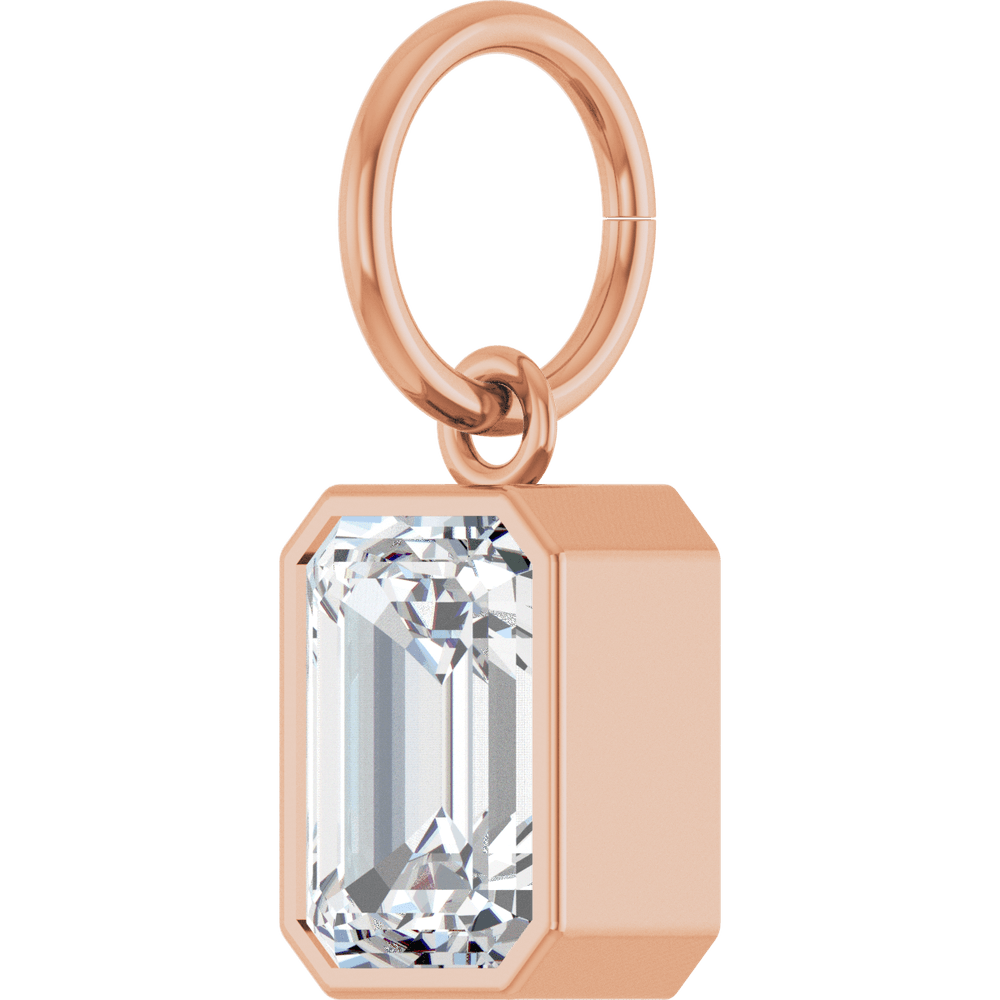 EMERALD-CUT BEZEL CHARM · 1 1/4 CT