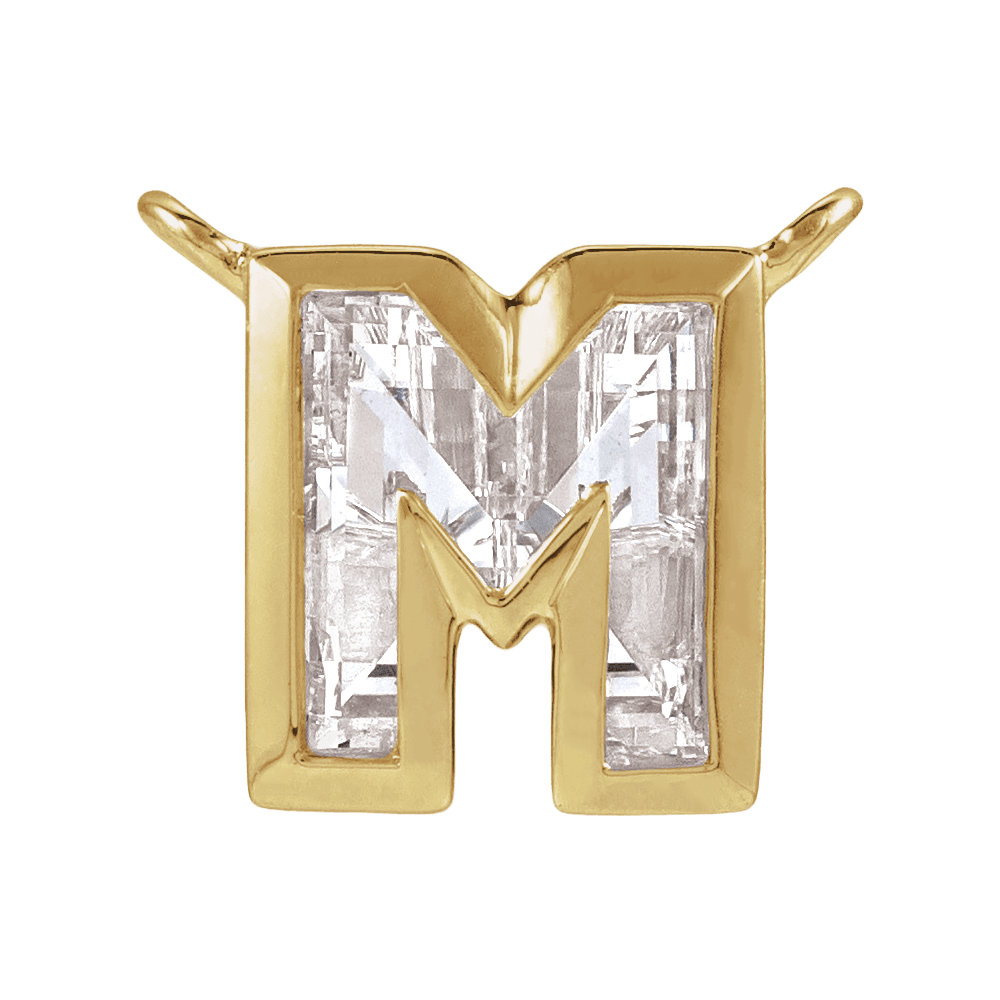 The Bezel Diamond Initial Dangle
