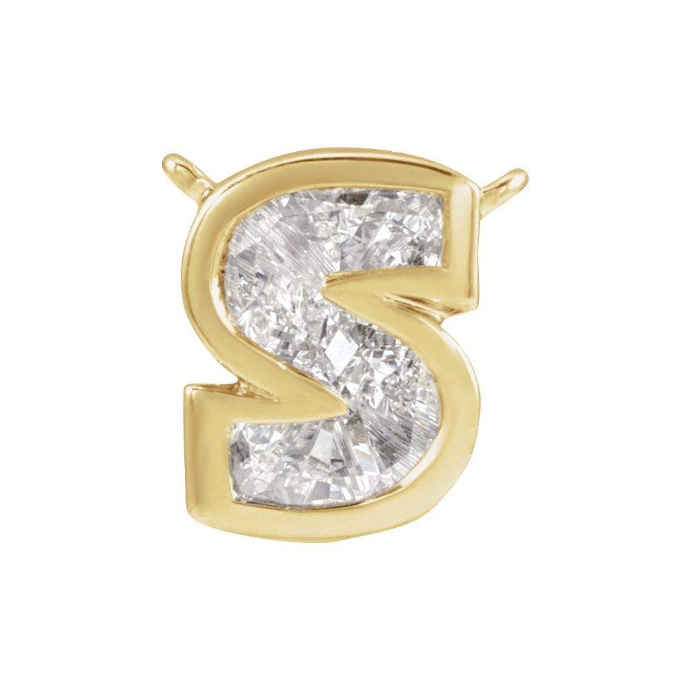 The Bezel Diamond Initial Dangle