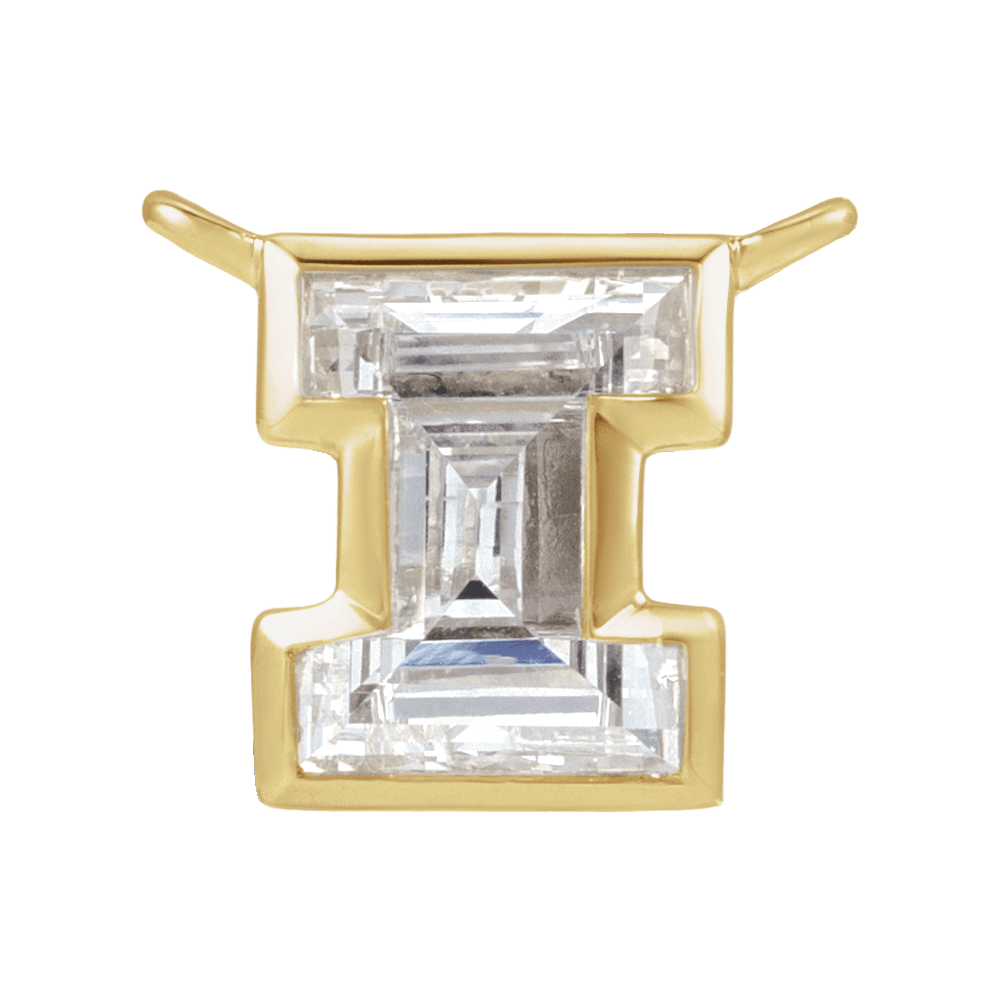 The Bezel Diamond Initial Dangle