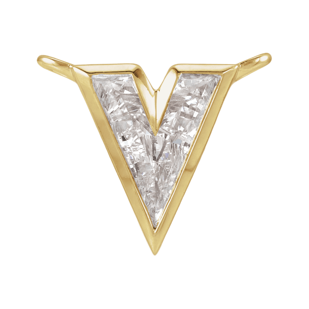 The Bezel Diamond Initial Dangle