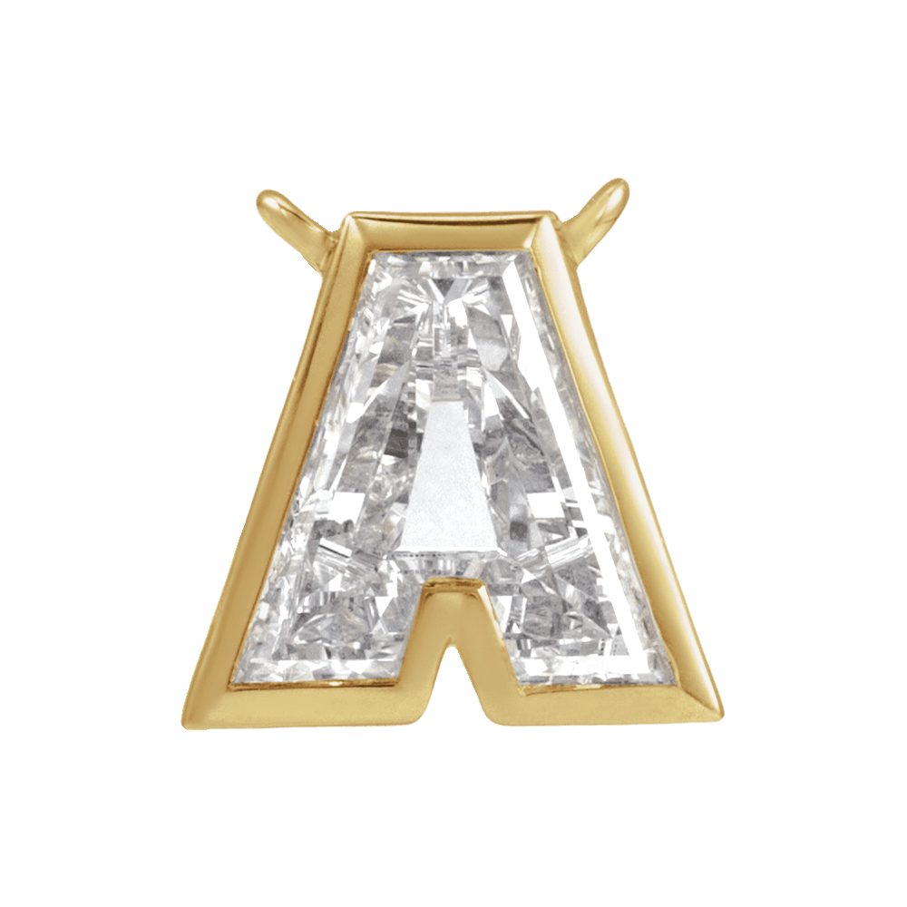 The Bezel Diamond Initial Dangle