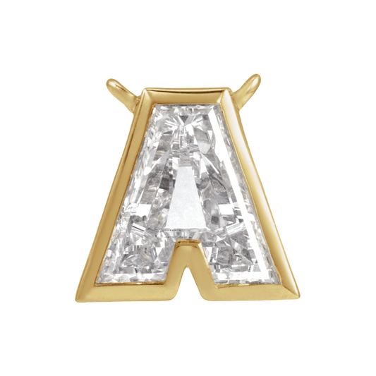 The Bezel Diamond Initial Dangle