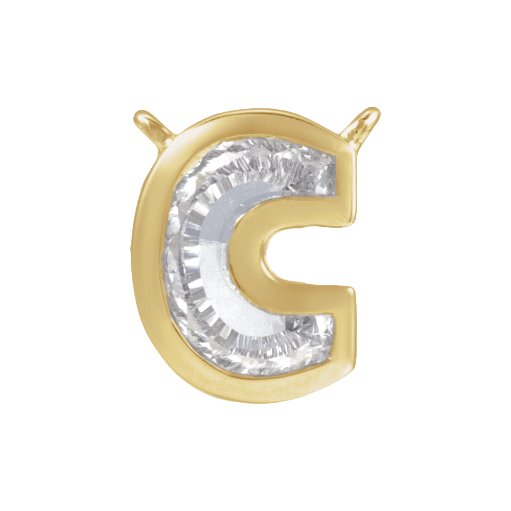 The Bezel Diamond Initial Dangle