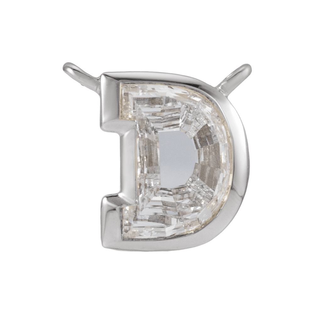 The Bezel Diamond Initial Dangle