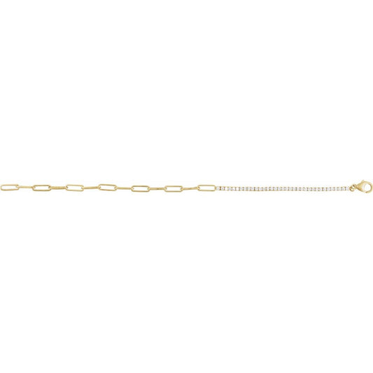 THE PAPERCLIP DIAMOND LINE BRACELET · 1 CTW Lab