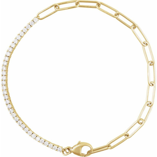 THE PAPERCLIP DIAMOND LINE BRACELET · 1 CTW Lab