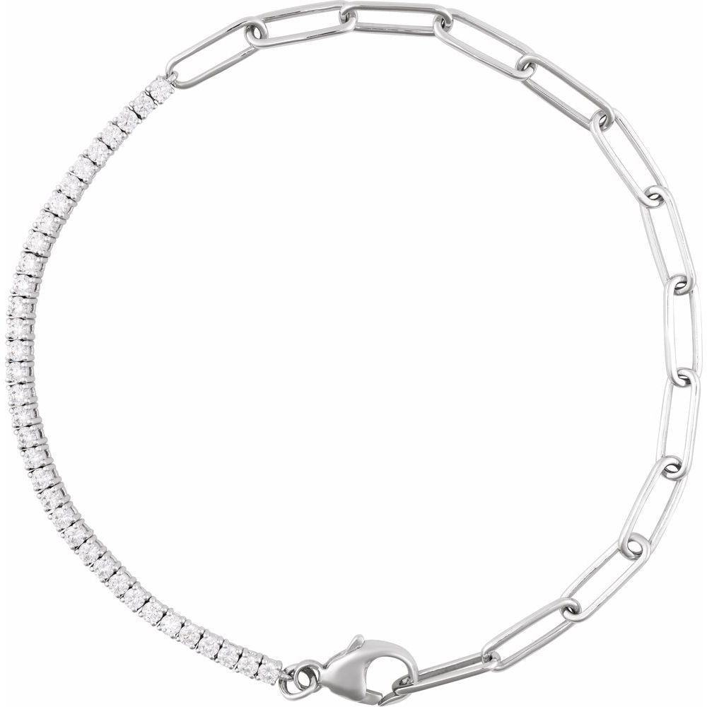 THE PAPERCLIP DIAMOND LINE BRACELET · 1 CTW Lab