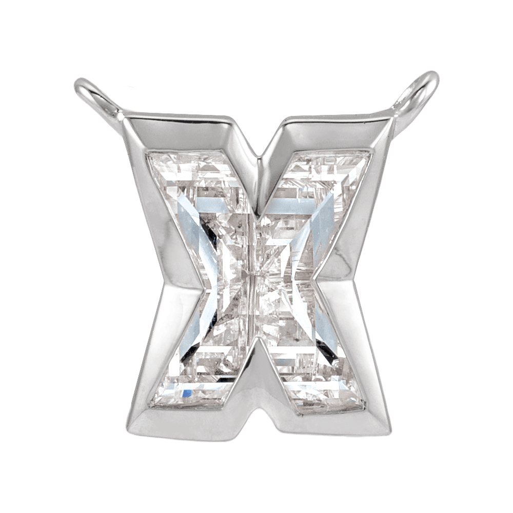 The Bezel Diamond Initial Dangle